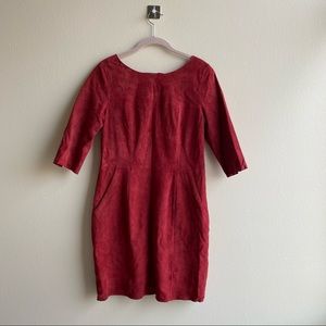 Birryshop Red Suede Sheath Dress Size Small/Medium